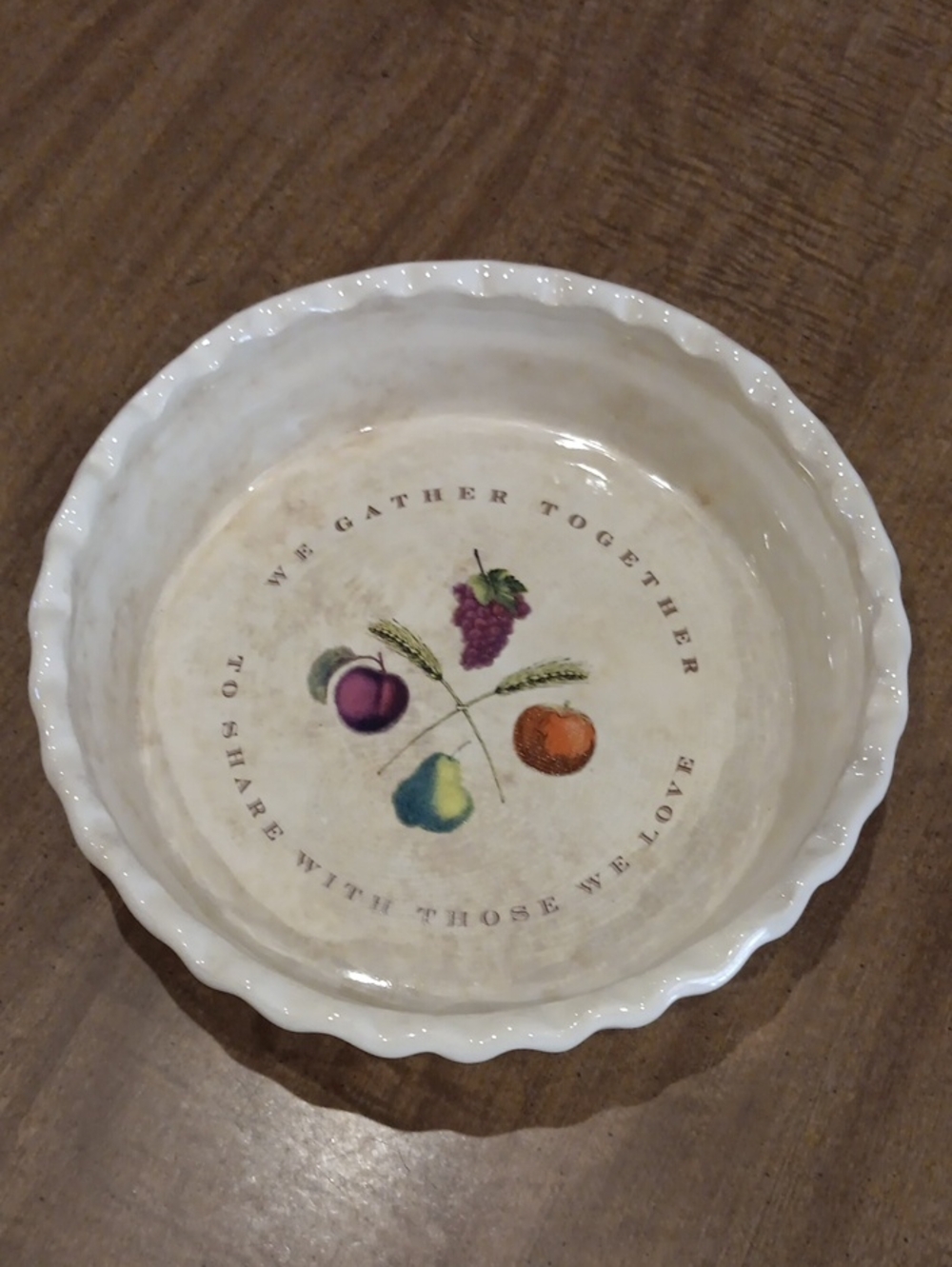 Cream Ceramic Pie Plate.